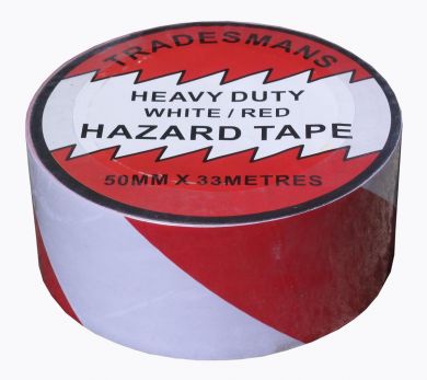 Adhesive Hazard Warning Tape – Red-White